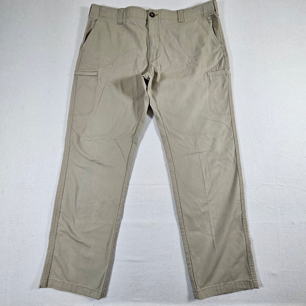 Lee Extreme Comfort Straight Fit Pants Mens 40x32 Tan Performance Series Utility